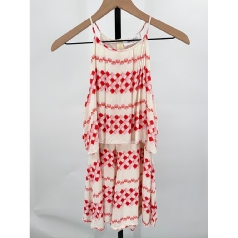 Romper Jumpsuit Flowy Layered Spaghetti Strap Geometric Print Resort Vacation